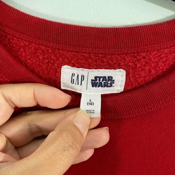 GAP X Star Wars Youth Red Fleece Lined Sweatshirt Size L (10) - Picture 4 of 7